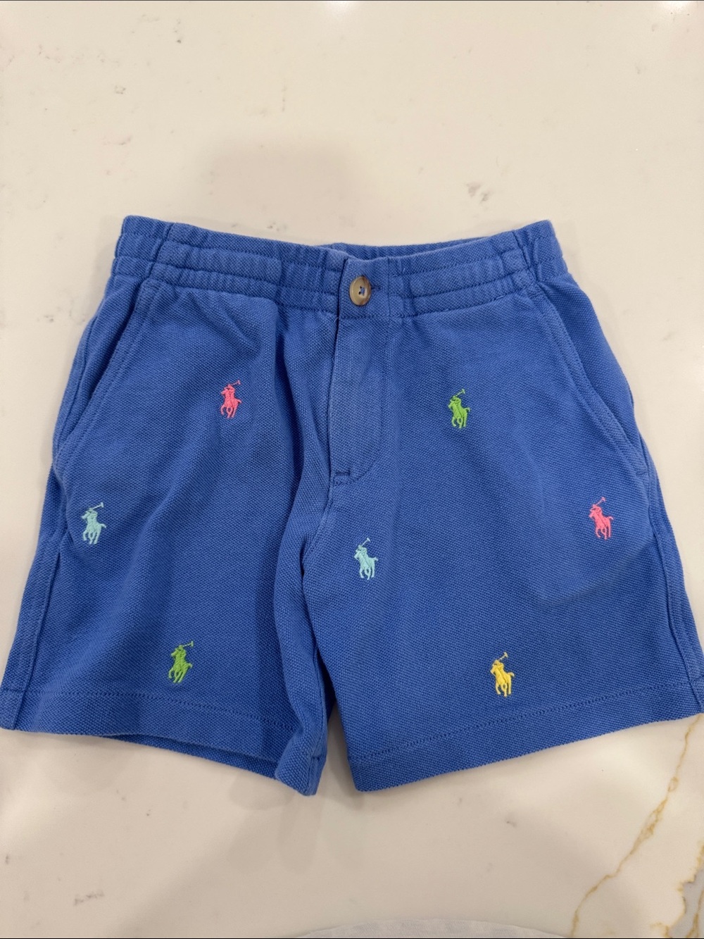 Polo by Ralph Lauren Royal Blue Shorts with Multicolor Pony Embroidery